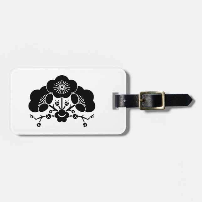 Etiqueta Para Maletas Flores de ciruela variadas (Frente Horizontal)