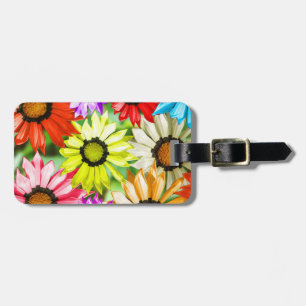Etiqueta Para Maletas Flores de colores gerbera
