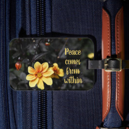 Etiqueta Para Maletas Flores de Dahlia amarilla Motivación de Wisley Gar