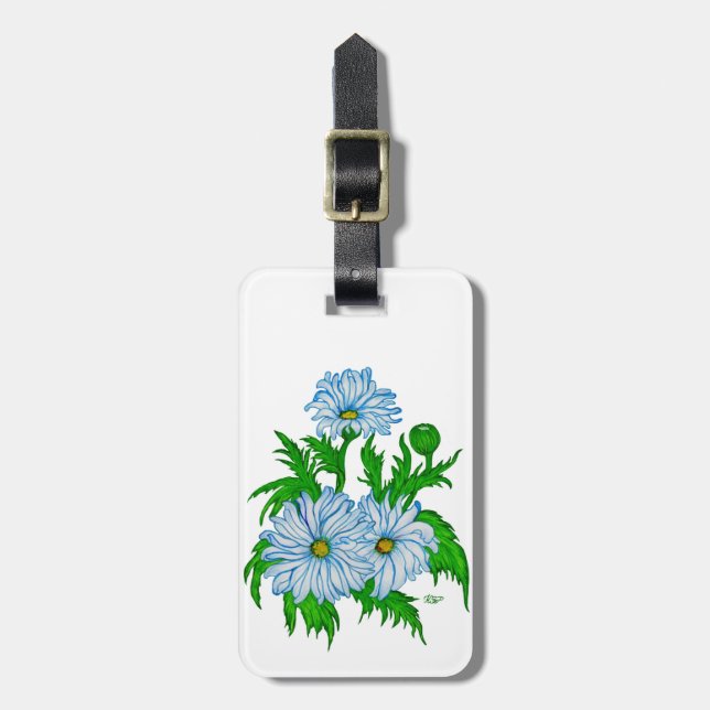 Etiqueta Para Maletas Flores de Daisies (Frente Vertical)
