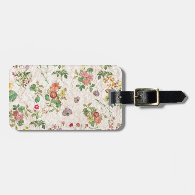 Etiqueta Para Maletas Flores de época (Frente Horizontal)