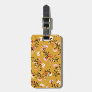 Etiqueta Para Maletas flores de fondo amarillo