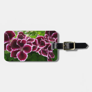 Etiqueta Para Maletas Flores de Geranio Reales Floral Marrón Elegante