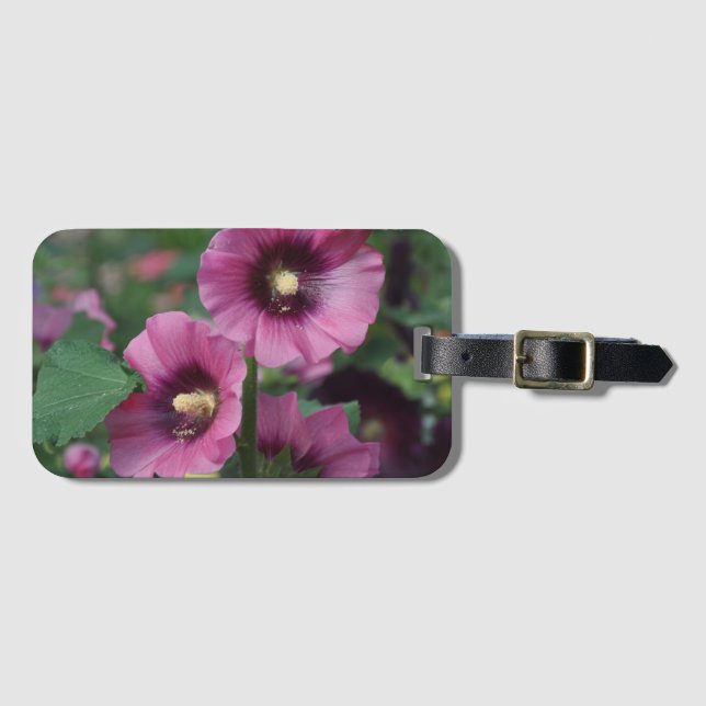 Etiqueta Para Maletas Flores de hibisco morado (Anverso horizontal)