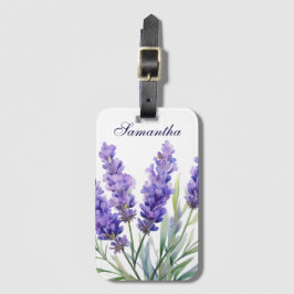 Etiqueta Para Maletas Flores de lavanda acuarela