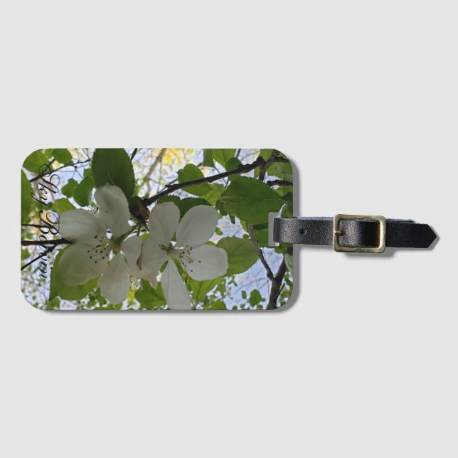 Etiqueta Para Maletas flores de manzana (Anverso horizontal)