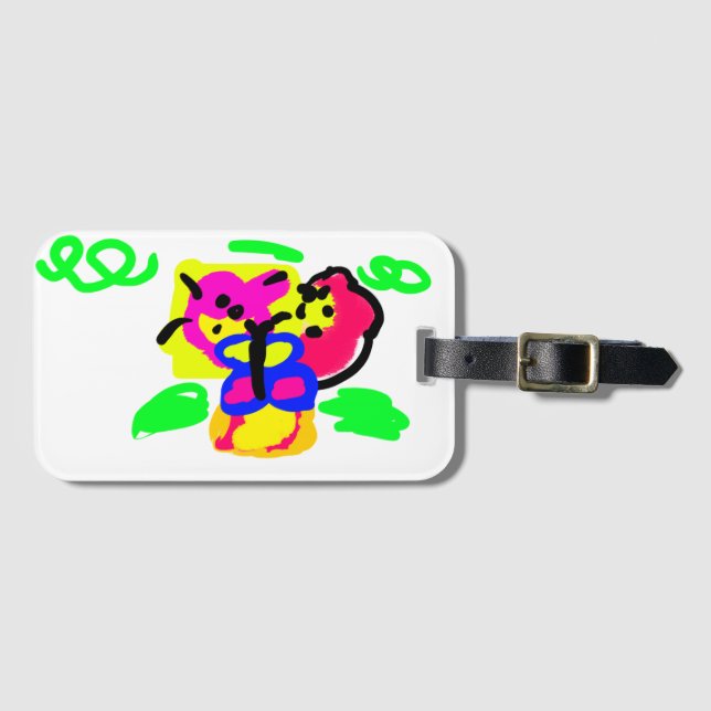 Etiqueta Para Maletas Flores de mariposa  (Anverso horizontal)