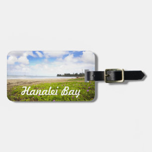 Etiqueta Para Maletas Flores de playa de Hanalei Bay, Kauai Hawaii