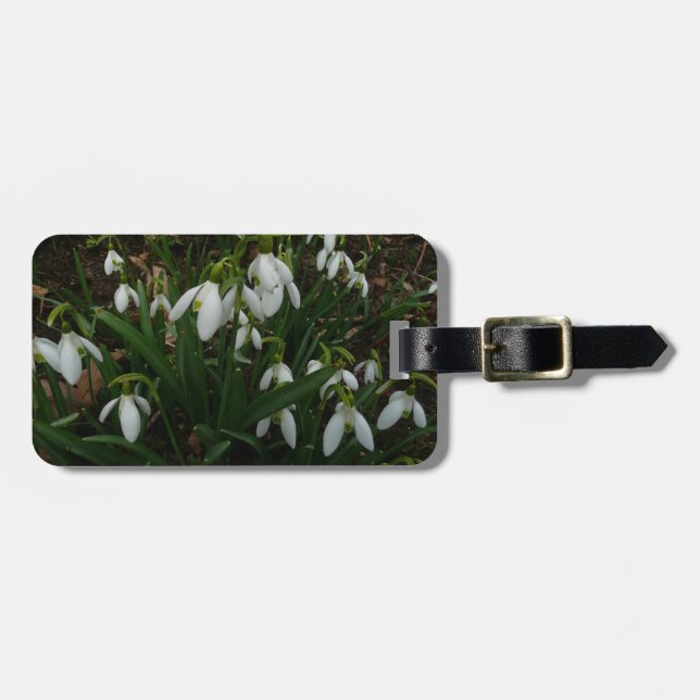 Etiqueta Para Maletas Flores de Primavera Blanca (Galanthus) (Frente Horizontal)
