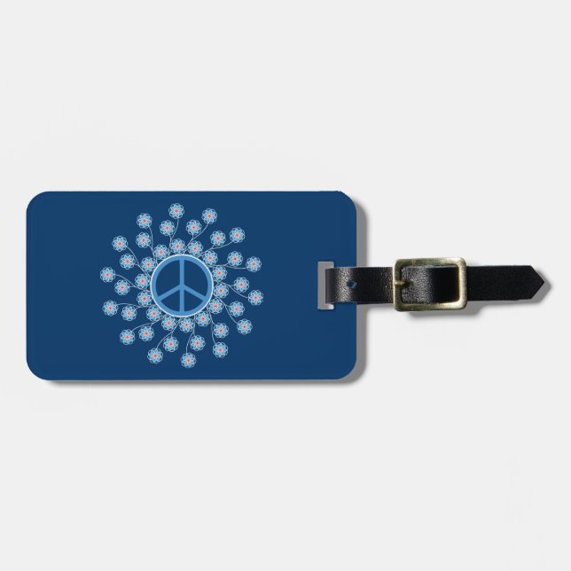 Etiqueta Para Maletas Flores de signos de paz (Frente Horizontal)