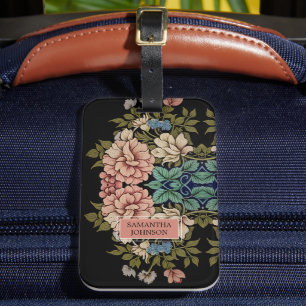 Etiqueta Para Maletas Flores Elegantes Florales Vintage Inspiradas