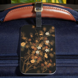 Etiqueta Para Maletas Flores otoñales japonesas y arte vintage