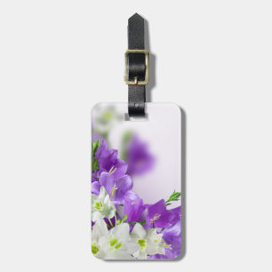 Etiqueta Para Maletas Flores púrpuras verticales
