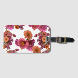 Etiqueta Para Maletas Flores Ramo Zinnia Maureen Girard Colorido