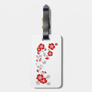 Etiqueta Para Maletas flores rojas