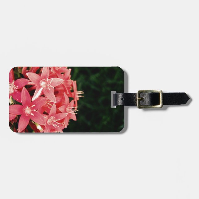 Etiqueta Para Maletas Flores rosadas (Frente Horizontal)