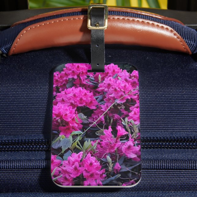 Etiqueta Para Maletas Flores rosadas de rododendros (Anverso In situ 2)