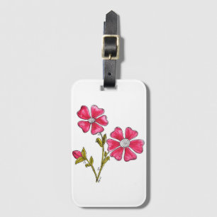 Etiqueta Para Maletas Flores rosadas extravagantes