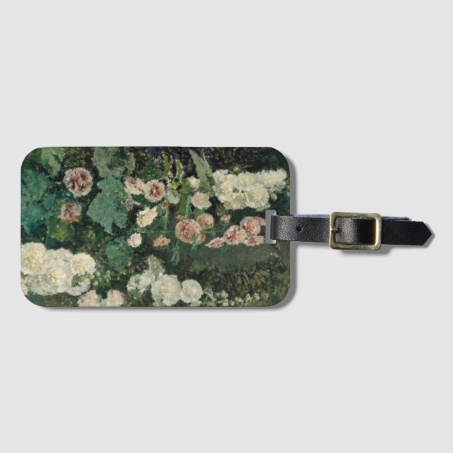 Etiqueta Para Maletas Flores Rosas Hollyhock (Anverso horizontal)