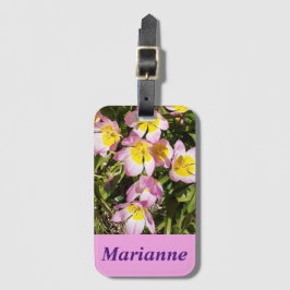 Etiqueta Para Maletas Flores rosas y amarillas