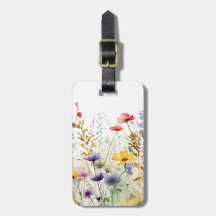 Flores silvestres de color de agua vintage