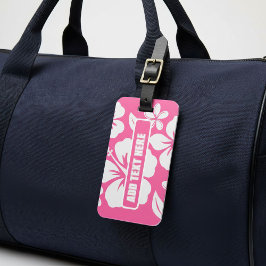 Etiqueta Para Maletas Flores Tropicales De Playa Rosa