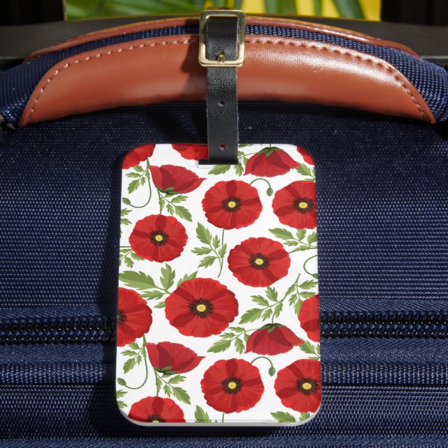 Etiqueta Para Maletas Flores veraniegas alegres con adormidera (Anverso In situ 2)