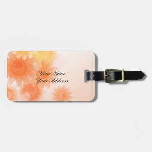 Etiqueta Para Maletas Flores vintage románticas naranja