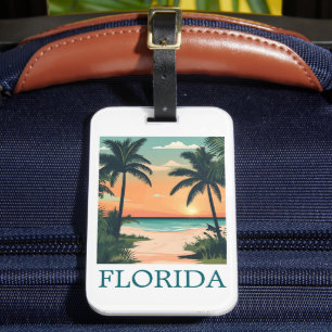 Etiqueta Para Maletas Florida Estado del Sol – Paraíso de la Playa Tropi