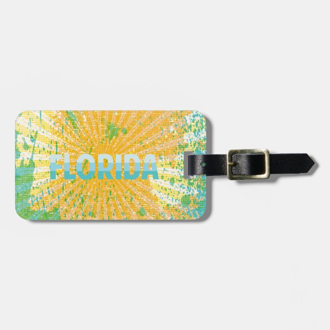 Etiqueta Para Maletas Florida personalizado, brillante y soleada (Frente Horizontal)