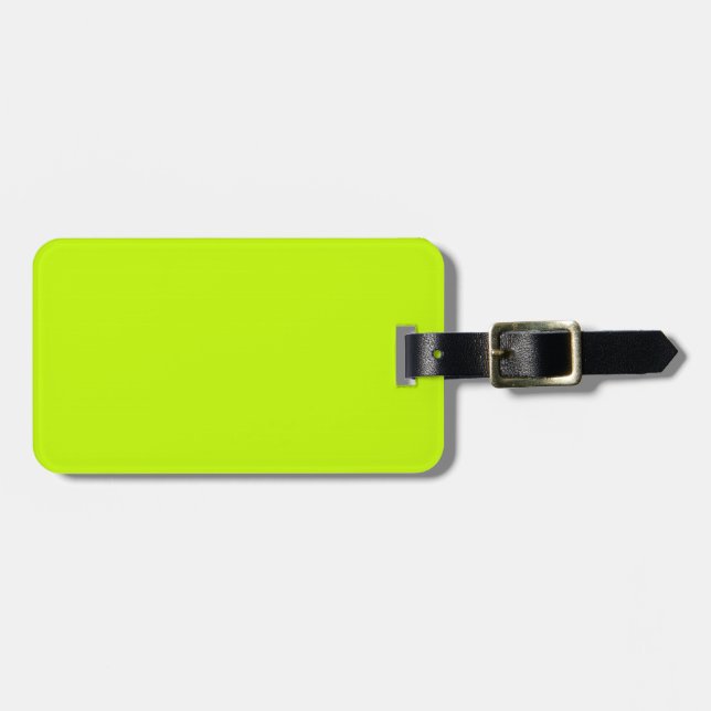 Etiqueta Para Maletas Fluorescente Lime Green Neon Yellow Personalizado (Frente Horizontal)
