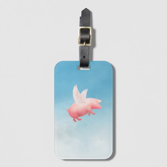 Etiqueta Para Maletas Flying Pig (Anverso vertical)