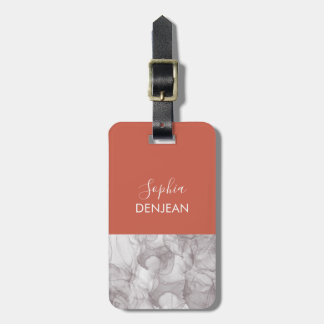 Etiqueta Para Maletas Fond terracotta élégant et marbre gris