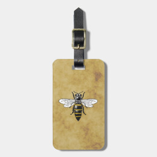 Etiqueta Para Maletas Fondo Antiguo Deteriorado Vintage Abeja #2