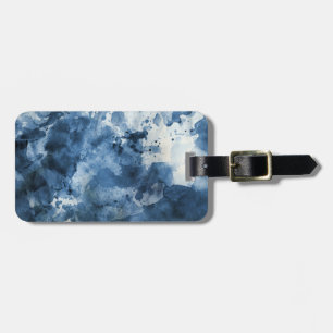 Etiqueta Para Maletas Fondo azul abstracto de la acuarela