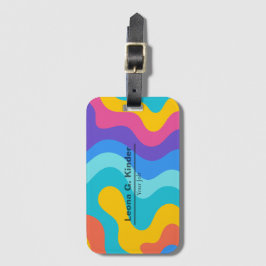 Etiqueta Para Maletas Fondo Colorido Nombre Personalizado y Profesión
