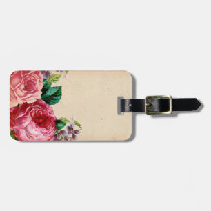 Etiqueta Para Maletas Fondo de estilo vintage con flores rusticas