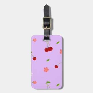 Etiqueta Para Maletas Fondo juguetón de frutas y flores de cereza