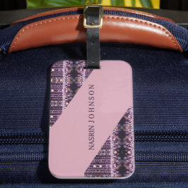 Etiqueta Para Maletas Fondo mágico rosa nombre Personalizado