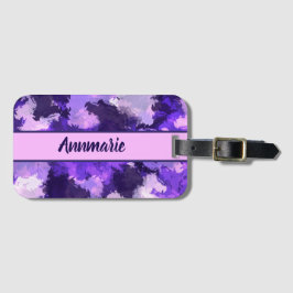 Etiqueta Para Maletas Formas abstractas de color azul y Guay púrpura