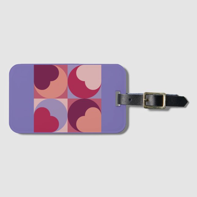 Etiqueta Para Maletas Formas de corazón (Anverso horizontal)