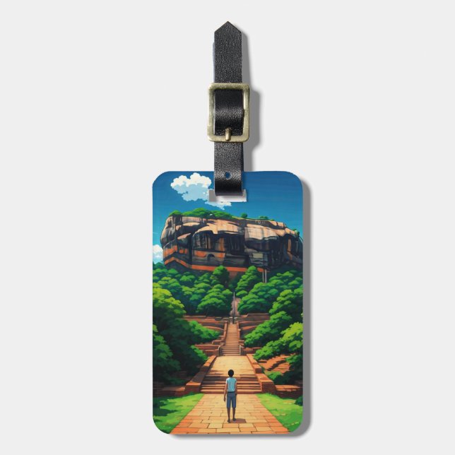 Etiqueta Para Maletas Fortaleza de rock sigiriya Sri Lanka (Frente Vertical)