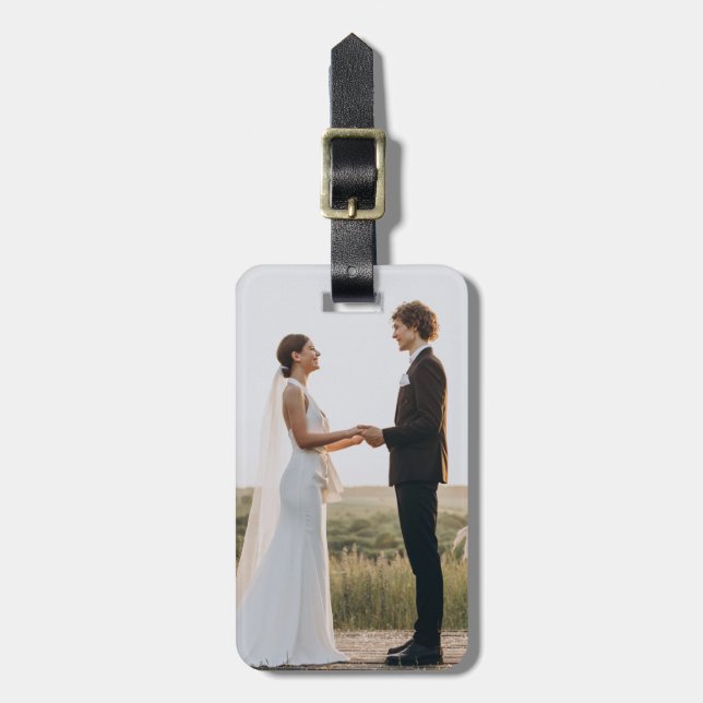 Etiqueta Para Maletas Foto de casamiento personalizado (Frente Vertical)
