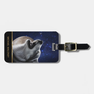 Etiqueta Para Maletas Foto de Howling Wolf Wild Animals