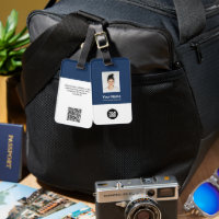 Foto de identificación de empleado, código Qr, log