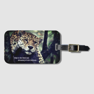 Etiqueta Para Maletas Foto de jaguar perezoso en el árbol