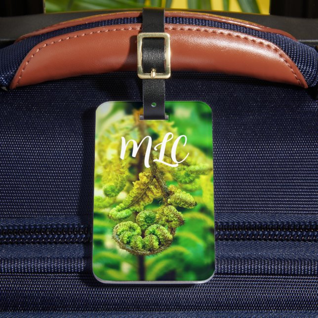 ETIQUETA PARA MALETAS FOTO DE MONOGRAM FROND KORU (Anverso In situ 2)