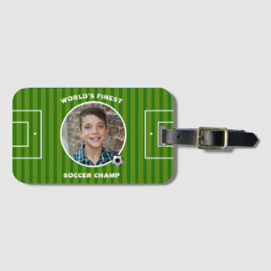 Etiqueta Para Maletas Foto de Personalizado de campo deportivo de fútbol