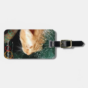 Etiqueta Para Maletas Foto de texto para gato, Personalizar, Navidades,