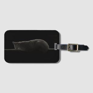 Etiqueta Para Maletas Foto de un gato durmiente en Silhouette